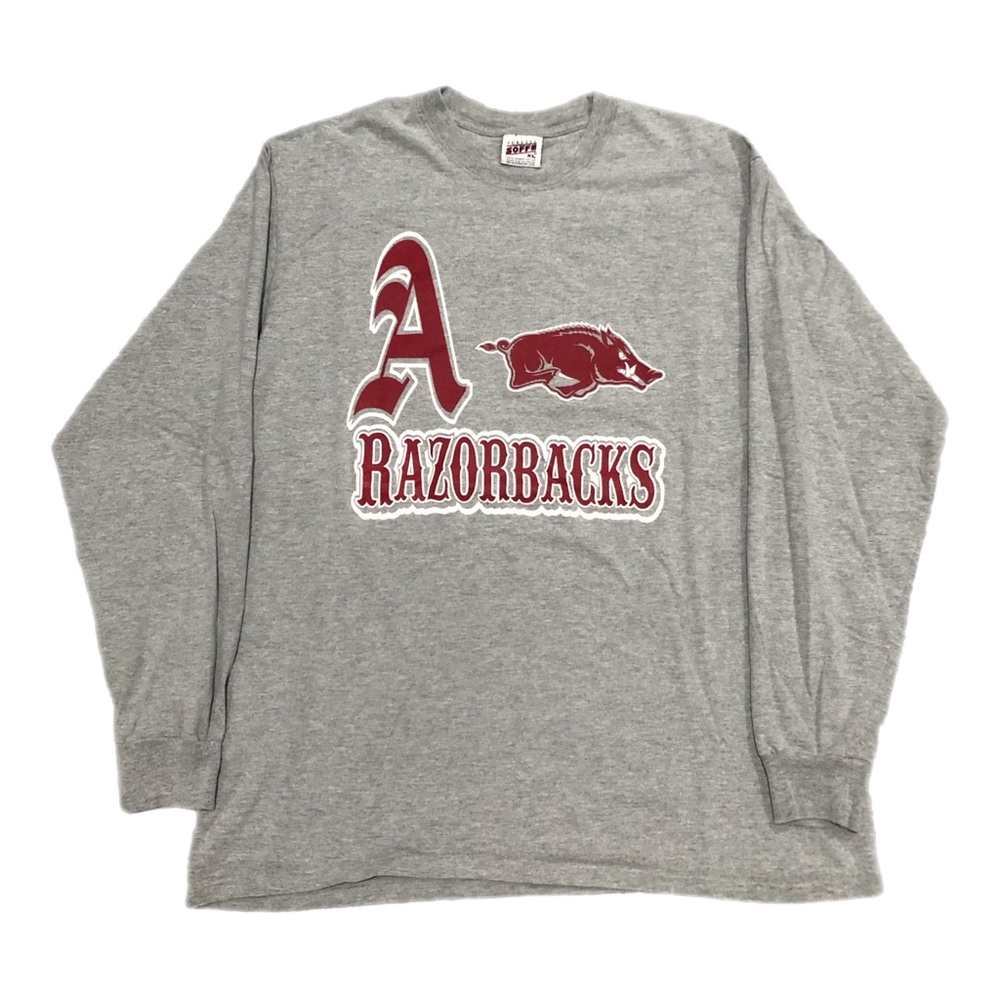 Vtg 90s Arkansas Razorbacks Western Script Long Sleeve